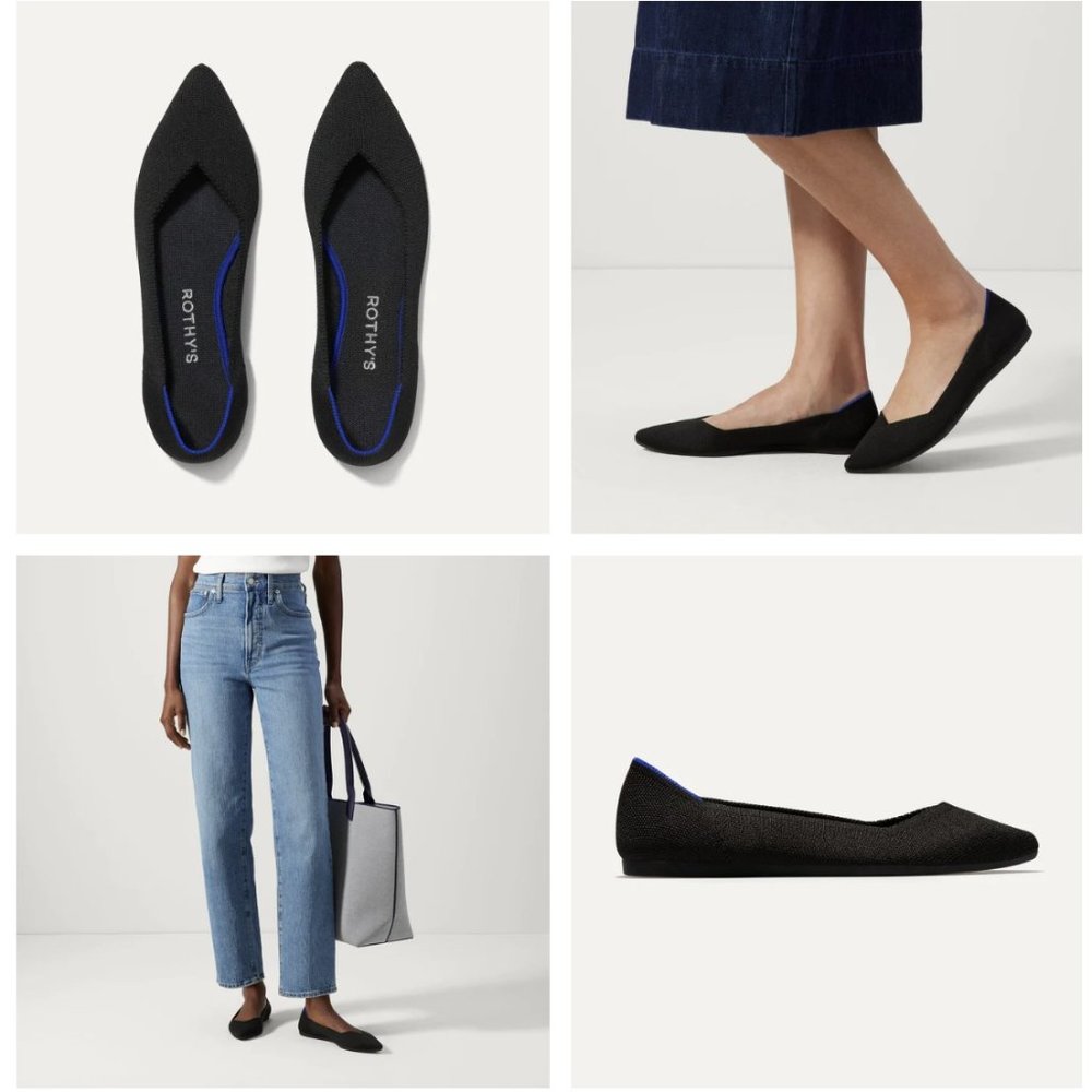 🚫SOLD🚫Rothy's The Point Black Flats Women's Size 7 Excellent Condition